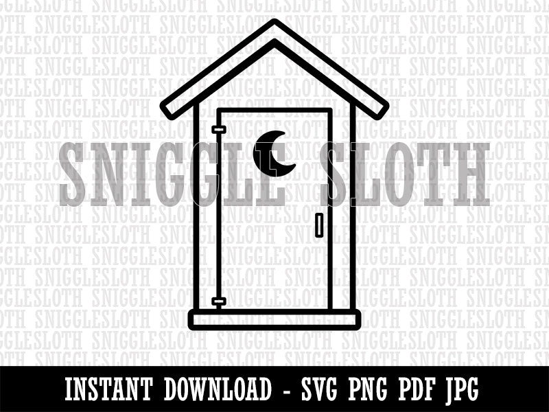 Classic Outhouse Toilet Clipart Digital Download SVG PNG JPG PDF Cut Files