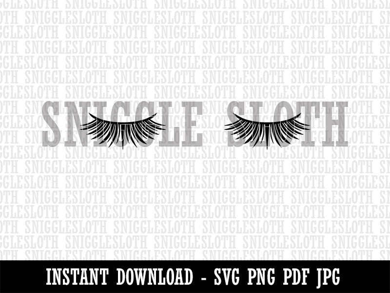 Cute Detailed Eyelashes Pair Clipart Digital Download SVG PNG JPG PDF Cut Files