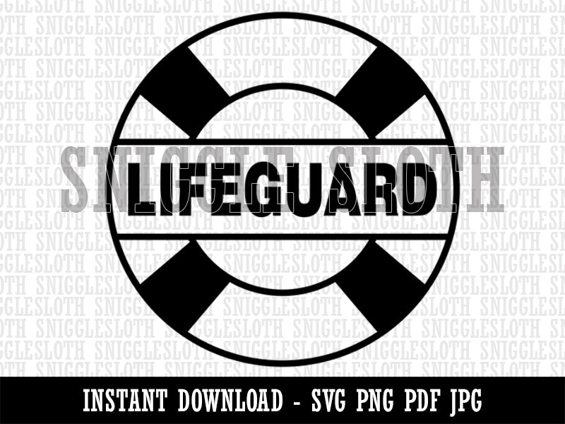 Lifeguard Lifesaver Buoy Clipart Digital Download SVG PNG JPG PDF Cut Files