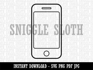 Mobile Tablet Phone Outline Clipart Digital Download SVG PNG JPG PDF Cut Files