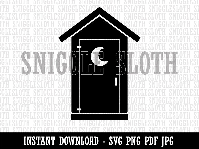 Outhouse Silhouette Toilet Clipart Digital Download SVG PNG JPG PDF Cut Files