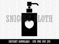 Soap Sanitizer Dispenser Silhouette with Heart Clipart Digital Download SVG PNG JPG PDF Cut Files