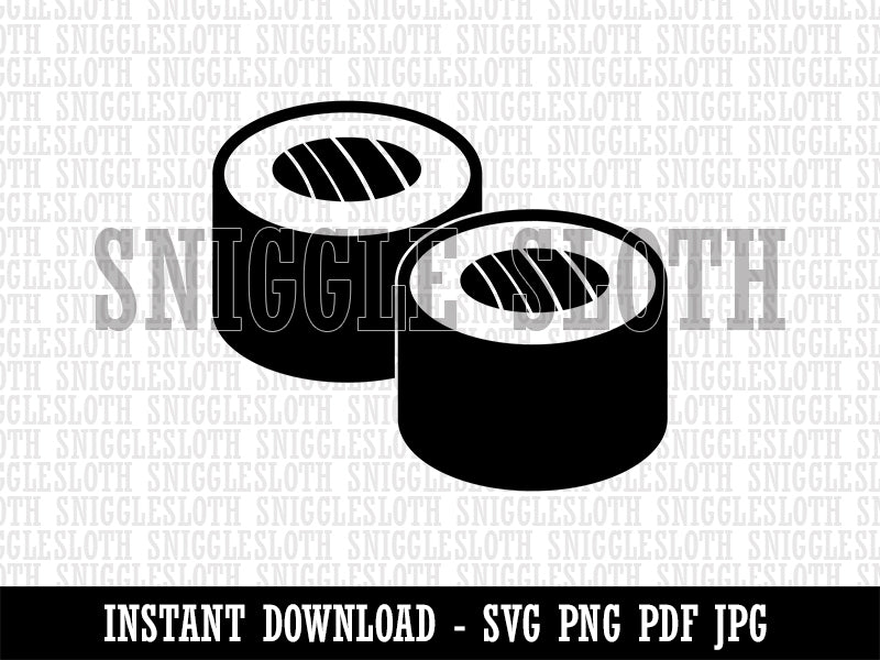 Sushi Roll Pair Clipart Digital Download SVG PNG JPG PDF Cut Files