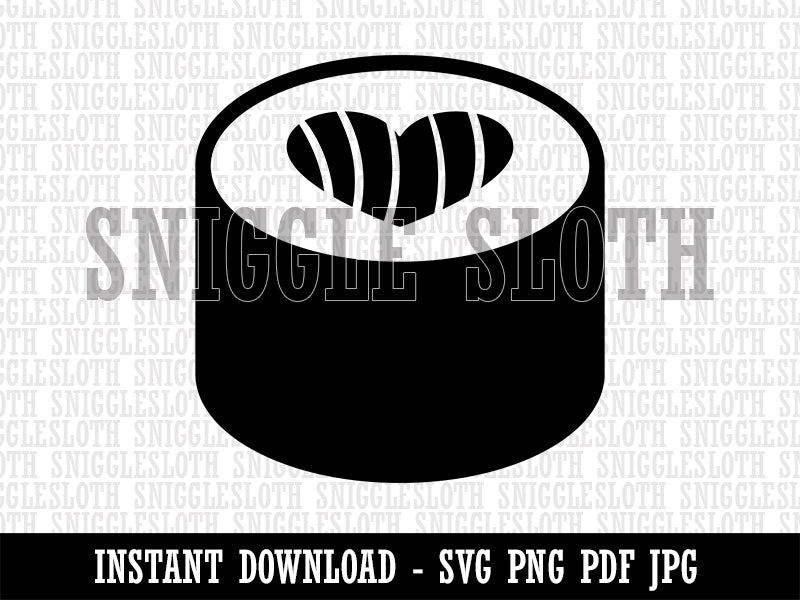 Sushi Roll with Heart Clipart Digital Download SVG PNG JPG PDF Cut Files