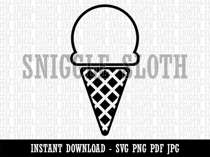 Yummy Ice Cream Cone Clipart Digital Download SVG PNG JPG PDF Cut Files