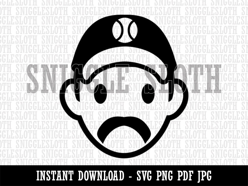 Athlete Baseball Man Icon Clipart Digital Download SVG PNG JPG PDF Cut Files
