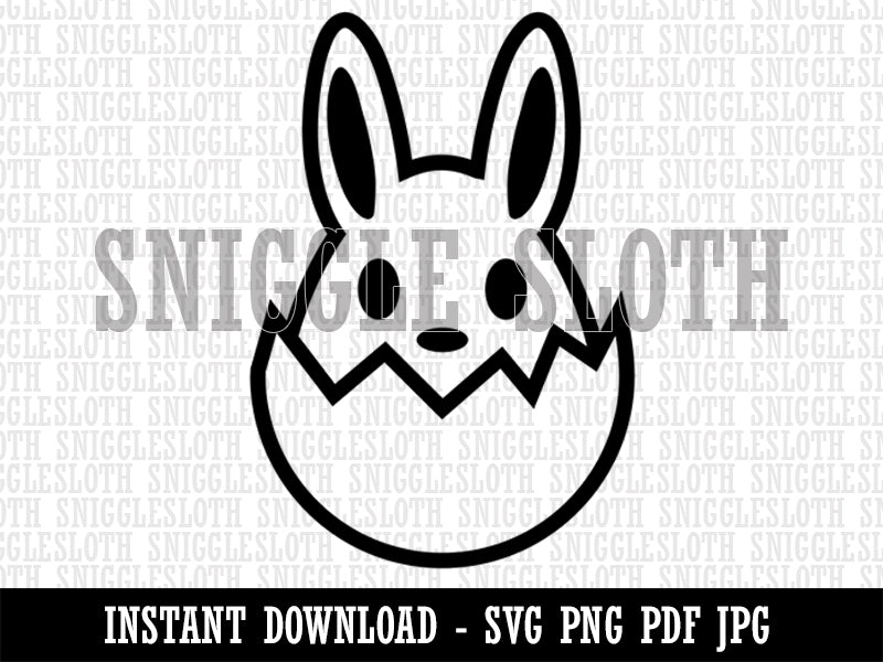 Easter Bunny Hatching Egg Shell Clipart Digital Download SVG PNG JPG PDF Cut Files
