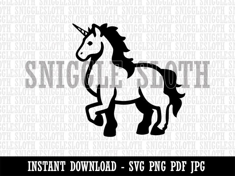 Elegant Majestic Mythical Unicorn Clipart Digital Download SVG PNG JPG PDF Cut Files