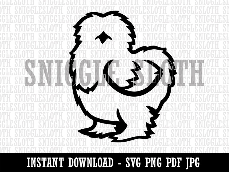 Fluffy Silkie Chicken Clipart Digital Download SVG PNG JPG PDF Cut Files