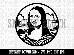 Mona Lisa Painting by Leonardo Da Vinci Clipart Digital Download SVG PNG JPG PDF Cut Files