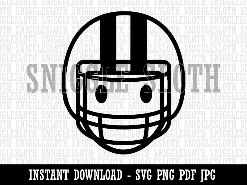 Occupation Athlete Football Helmet Icon Clipart Digital Download SVG PNG JPG PDF Cut Files