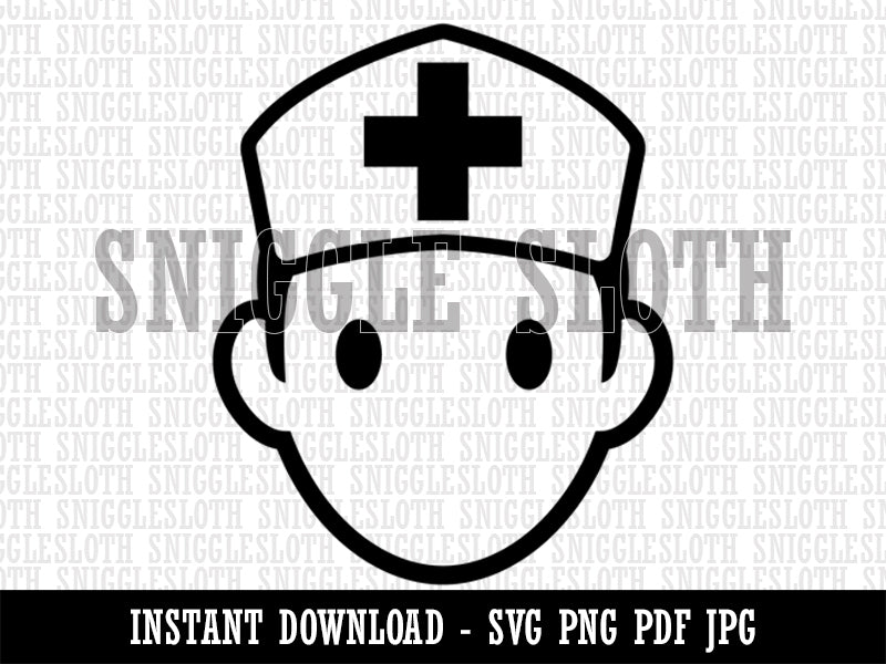 Occupation Medical Nurse Icon Clipart Digital Download SVG PNG JPG PDF Cut Files
