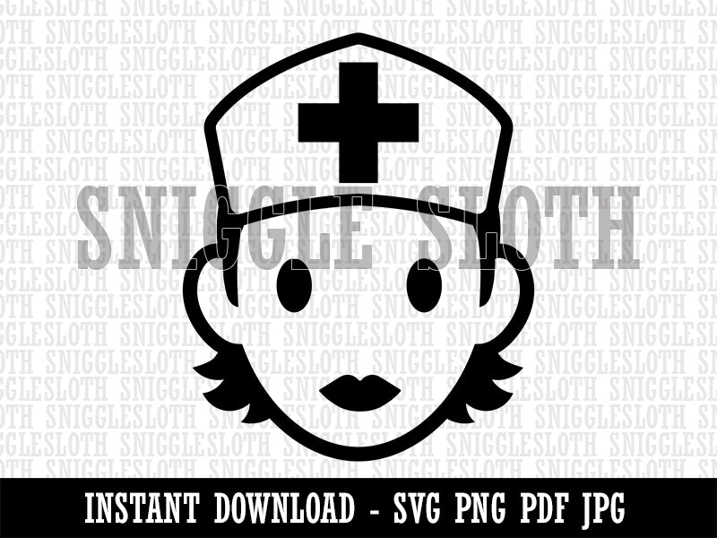 Occupation Medical Nurse Woman Icon Clipart Digital Download SVG PNG JPG PDF Cut Files