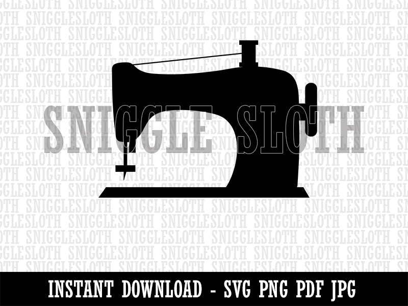 Sewing Machine Silhouette Clipart Digital Download SVG PNG JPG PDF Cut Files