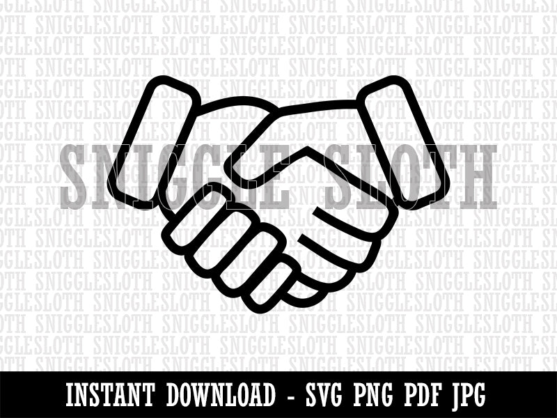 Shaking Hands Agreement Icon Clipart Digital Download SVG PNG JPG PDF Cut Files