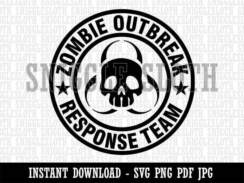Zombie Outbreak Response Team Skull Clipart Digital Download SVG PNG JPG PDF Cut Files