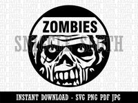 Zombies Scary Undead Face Clipart Digital Download SVG PNG JPG PDF Cut Files