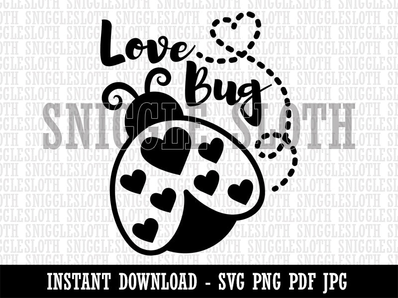 Love Bug Ladybug Lady Clipart Digital Download SVG PNG JPG PDF Cut Files