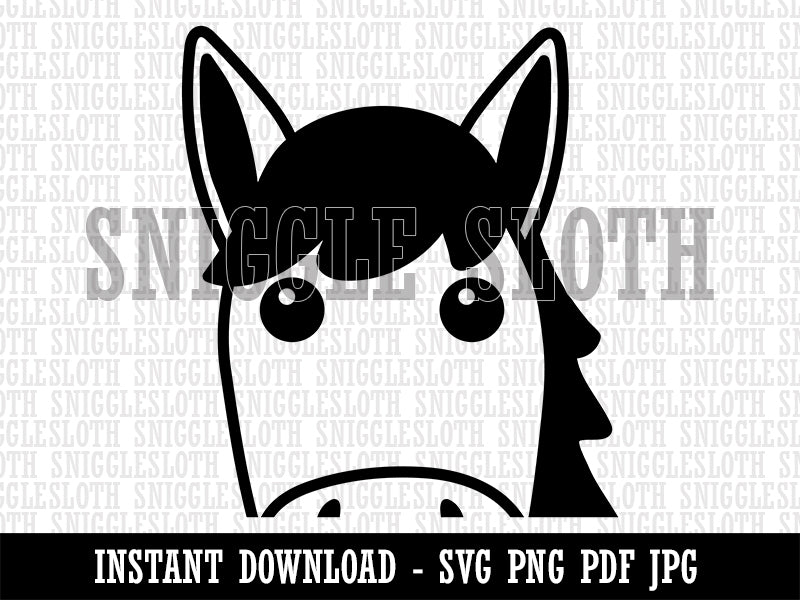 Peeking Horse Clipart Digital Download SVG PNG JPG PDF Cut Files
