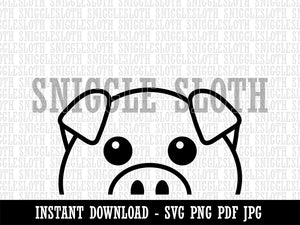 Peeking Pig Clipart Digital Download SVG PNG JPG PDF Cut Files