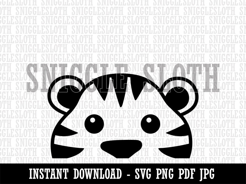 Peeking Tiger Clipart Digital Download SVG PNG JPG PDF Cut Files