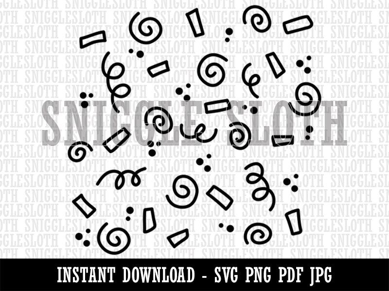 Scattered Confetti Party Celebration Birthday  Clipart Digital Download SVG PNG JPG PDF Cut Files