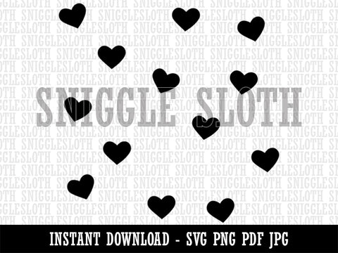 Scattered Hearts Love Anniversary Valentine's Day Clipart Digital Down – Sniggle  Sloth
