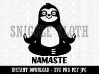 Yoga Sloth Namaste Clipart Digital Download SVG PNG JPG PDF Cut Files