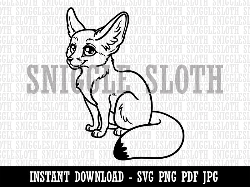 Adorable Fennec Fox Clipart Digital Download SVG PNG JPG PDF Cut Files