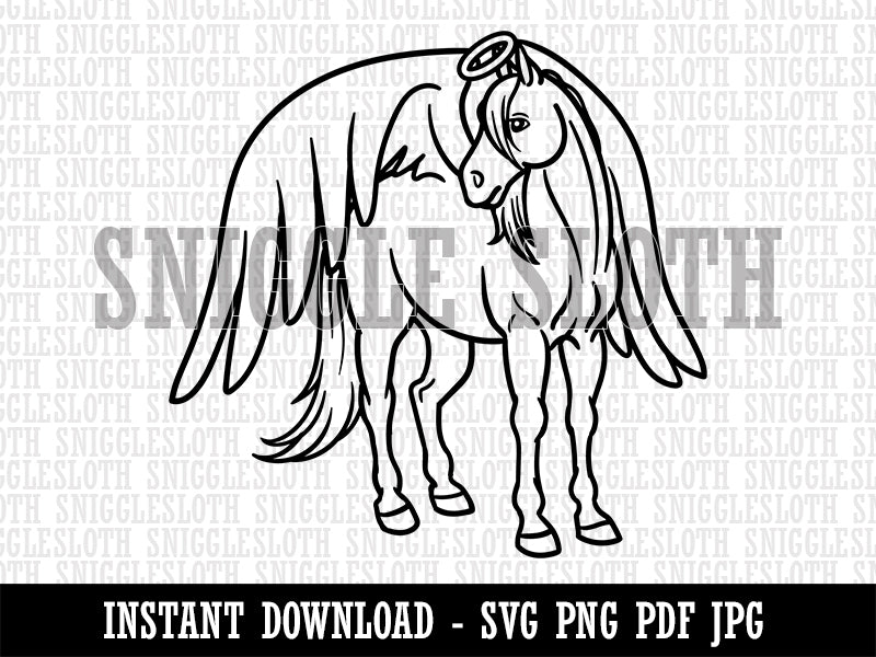Angel Horse Loss of Pet Clipart Digital Download SVG PNG JPG PDF Cut Files