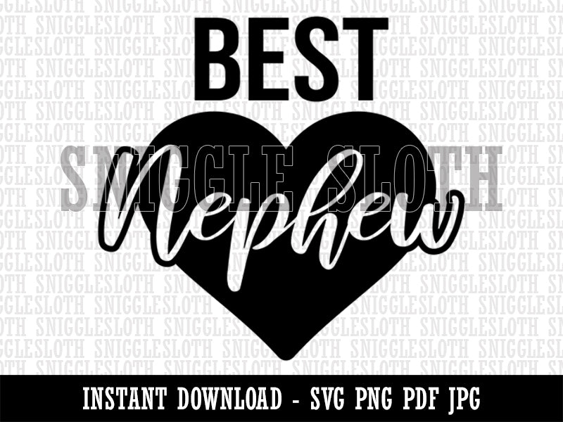 Best Nephew in Heart  Clipart Digital Download SVG PNG JPG PDF Cut Files