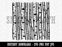Birch Wood Trees Winter Clipart Digital Download SVG PNG JPG PDF Cut Files