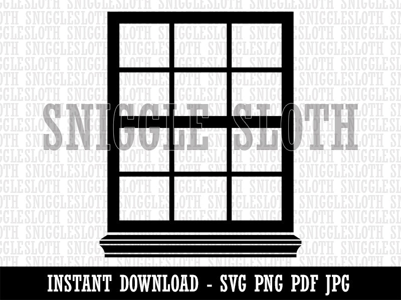 Closed Glass Window Clipart Digital Download SVG PNG JPG PDF Cut Files