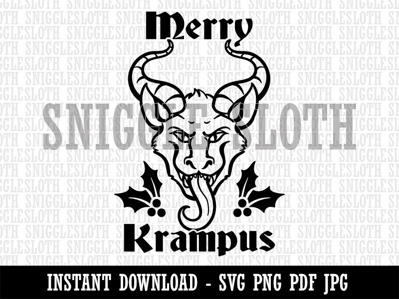 Merry Krampus Christmas Folklore Clipart Digital Download SVG PNG JPG PDF Cut Files