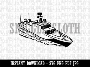 Naval Military Destroyer Battleship Clipart Digital Download SVG PNG JPG PDF Cut Files