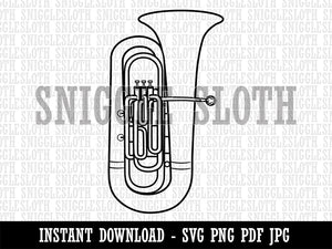 Tuba Brass Musical Instrument Clipart Digital Download SVG PNG JPG PDF Cut Files