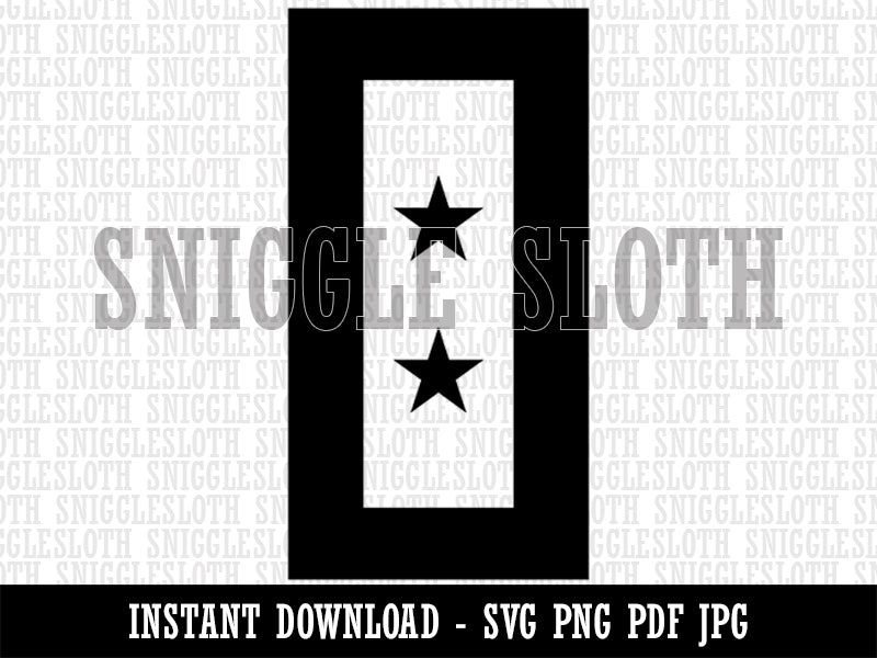 Blue Gold 2 Star Military Service Flag  Clipart Digital Download SVG PNG JPG PDF Cut Files