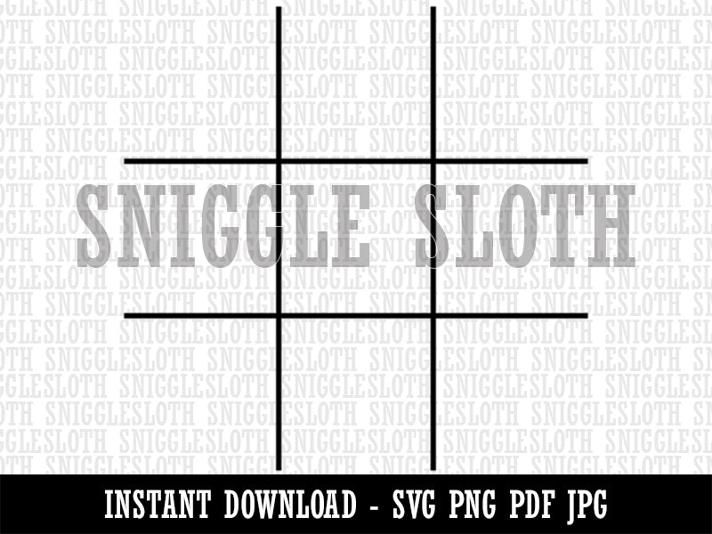 Tic Tac Toe Fill-In Game Grid  Clipart Digital Download SVG PNG JPG PDF Cut Files