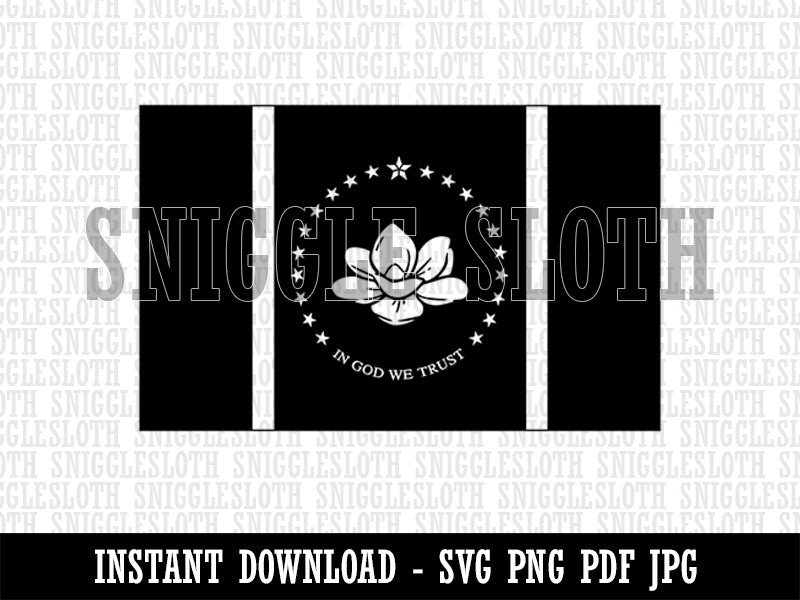 Mississippi Magnolia State Flag Clipart Digital Download SVG PNG JPG PDF Cut Files
