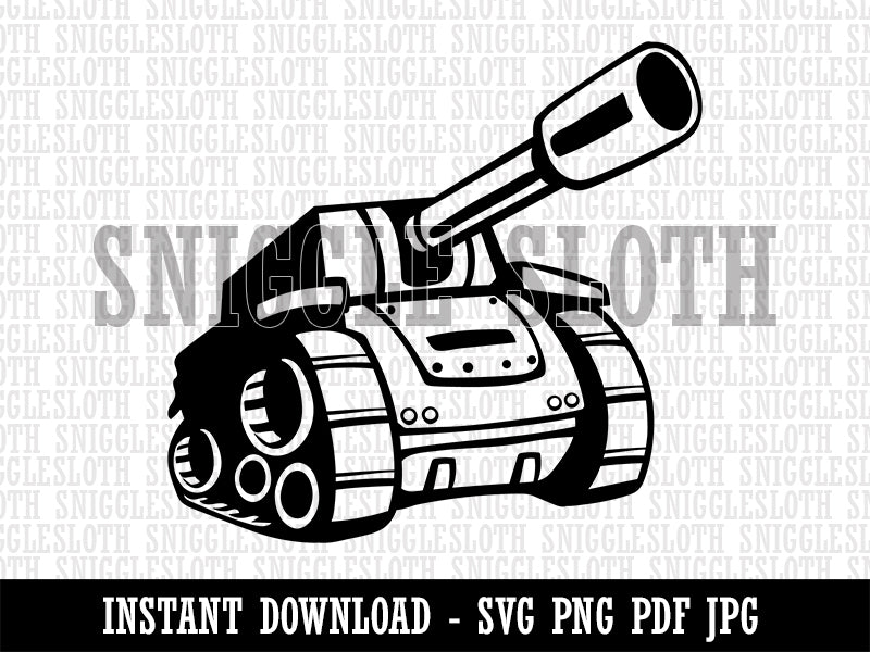 Cartoon Military Army Tank Clipart Digital Download SVG PNG JPG PDF Cut Files