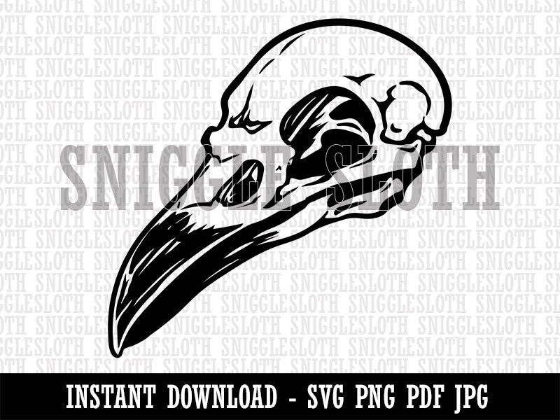 Crow Raven Bird Skull Clipart Digital Download SVG PNG JPG PDF Cut Files