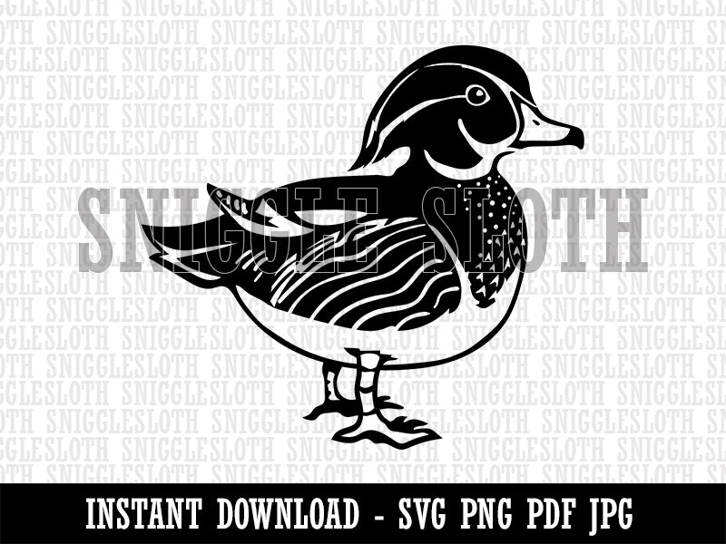 Elegant Wood Duck Clipart Digital Download SVG PNG JPG PDF Cut Files