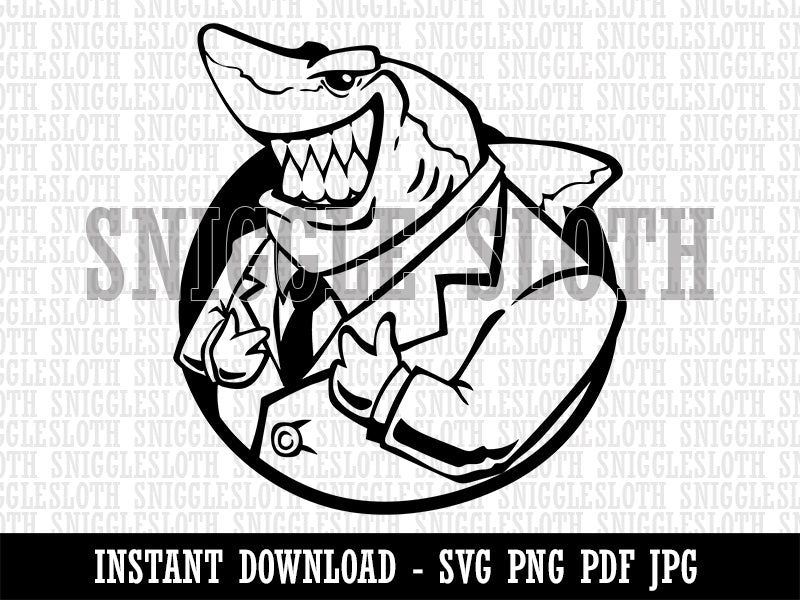 Lawyer Loan Shark in a Business Suit Clipart Digital Download SVG PNG JPG PDF Cut Files