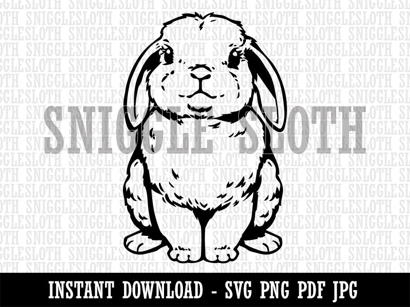 Lop Eared Bunny Rabbit Clipart Digital Download SVG PNG JPG PDF Cut Files