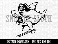 Pirate Shark with Hook and Sword Clipart Digital Download SVG PNG JPG –  Sniggle Sloth