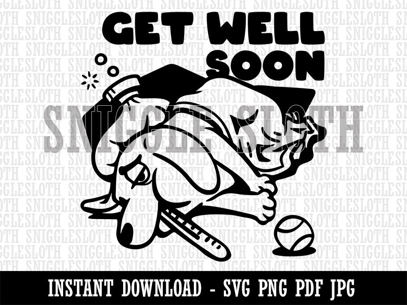 Sick Dog Get Well Soon Clipart Digital Download SVG PNG JPG PDF Cut Files