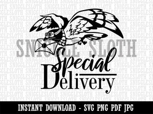 Special Delivery Carrier Pigeon with Mail Clipart Digital Download SVG PNG JPG PDF Cut Files