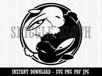Yin Yang Sleeping Bunny Rabbits Clipart Digital Download SVG PNG JPG PDF Cut Files