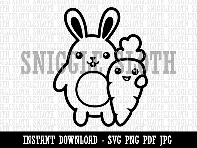 Bunny Carrot Friends Easter Clipart Digital Download SVG PNG JPG PDF Cut Files
