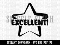 Excellent Star Teacher School Motivation Clipart Digital Download SVG PNG JPG PDF Cut Files